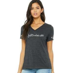 just doing life silver lips tshirt - front