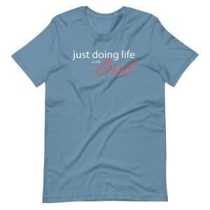 just doing life with God - blue front