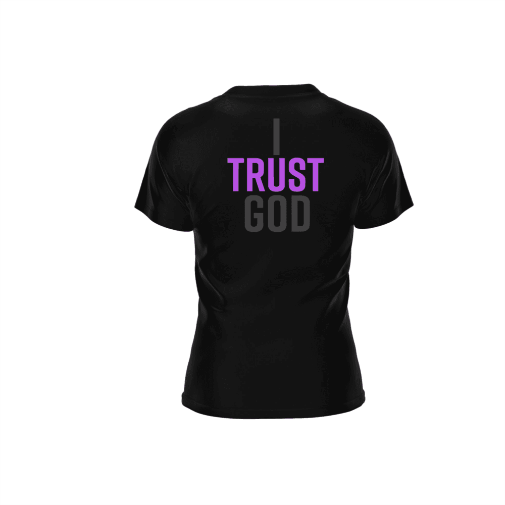 I Trust God Purple T-Shirt - Image 2