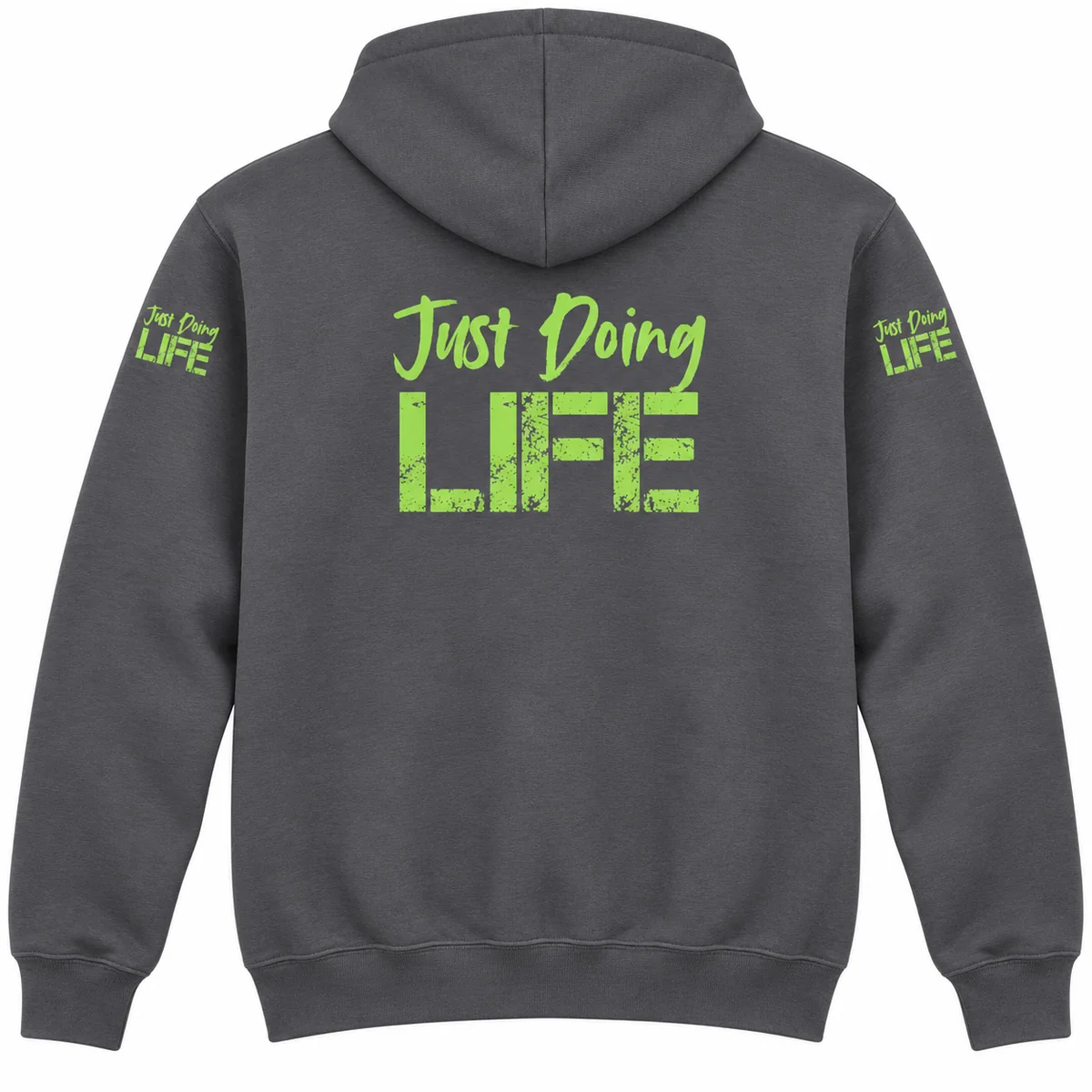 The Road Ahead Hoodie – Green on Charcoal - Image 2