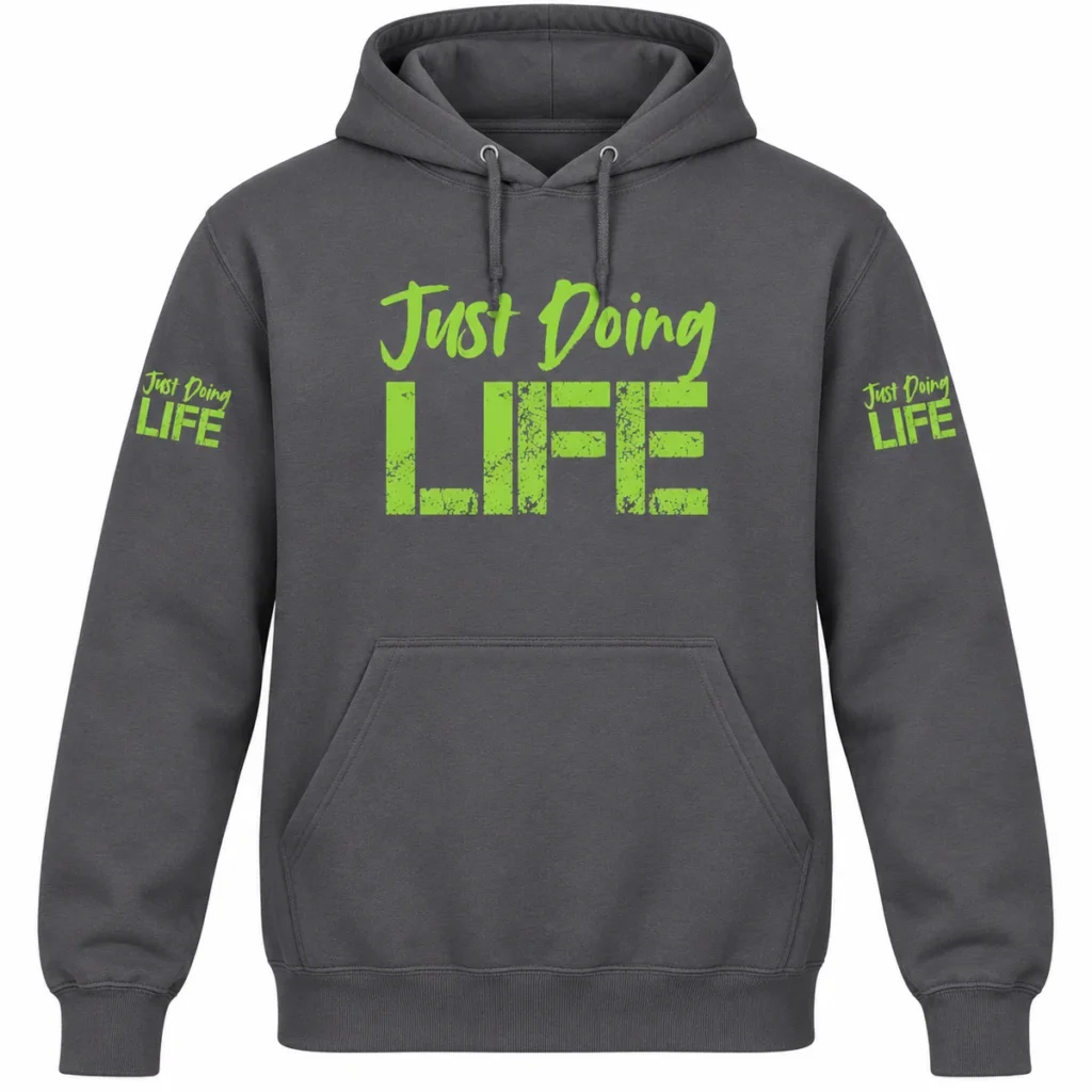The Road Ahead Hoodie – Green on Charcoal