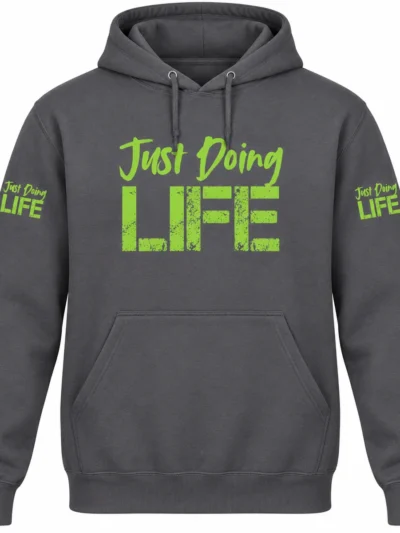 The Road Ahead Hoodie – Green on Charcoal