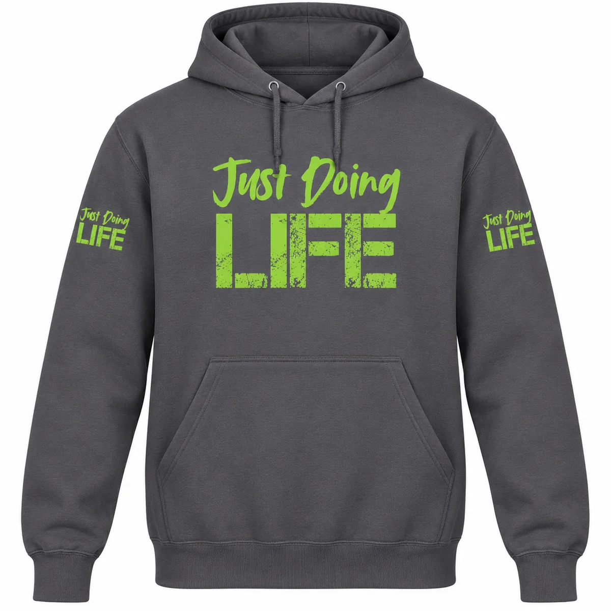 The Road Ahead Hoodie – Green on Charcoal