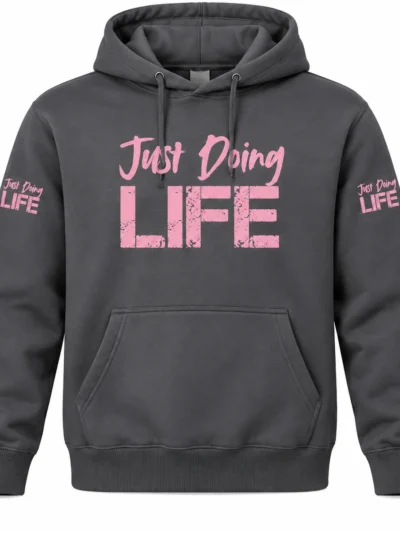 The Road Ahead Hoodie – Pink on Charcoal